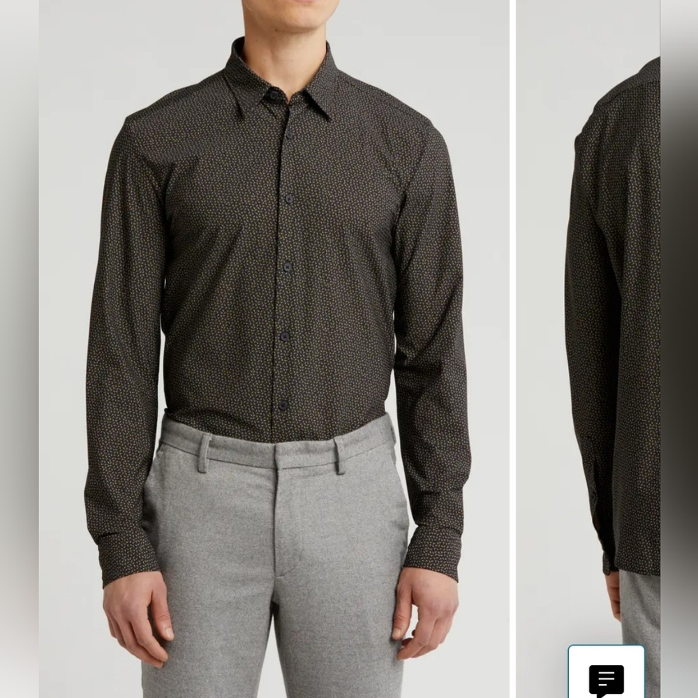 Hugo Boss Men's Black Patterned Shirt, Sz XL